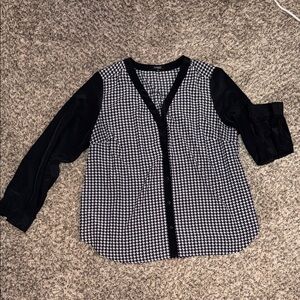 Elementz Black and White Patterned Button Down Shirt